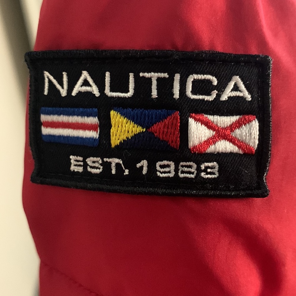 Nautica Toddler Boys Jaket Red Black Water Resistant Lightweight Hooded Size:7 - Picture 6 of 14